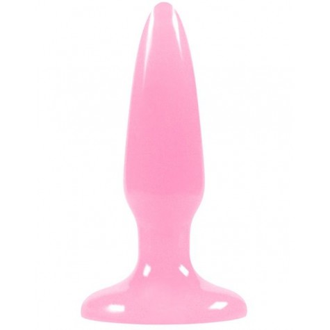 Розовая, светящаяся в темноте анальная пробка Firefly Pleasure Plug Mini Pink - 8,1 см.