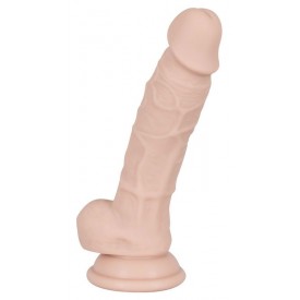 Телесный фаллоимитатор на присоске Silicone Dildo - 18 см.