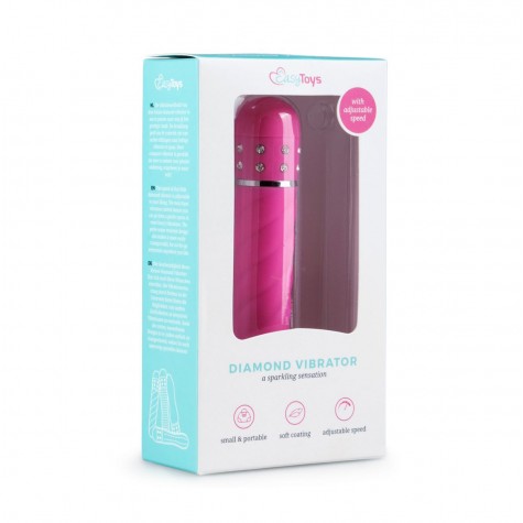 Розовый мини-вибратор Diamond Twisted Vibrator - 11,4 см.