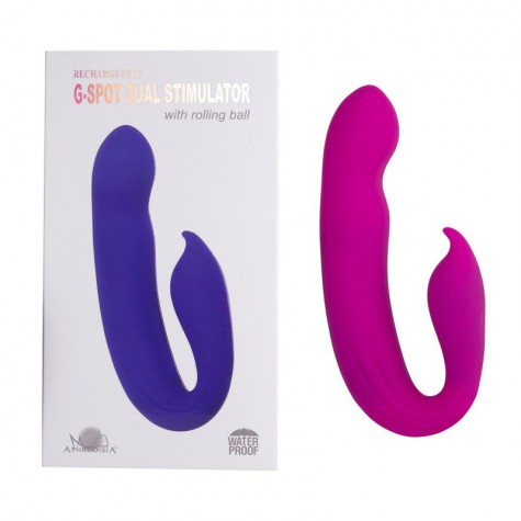 Розовый вибратор G-Spot Dual Stimulator with Rolling Ball - 17,1 см.